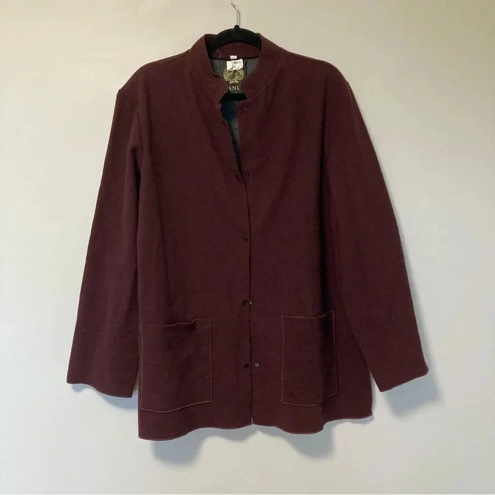 KANUK burgundy  100% wool made in Canada jacket